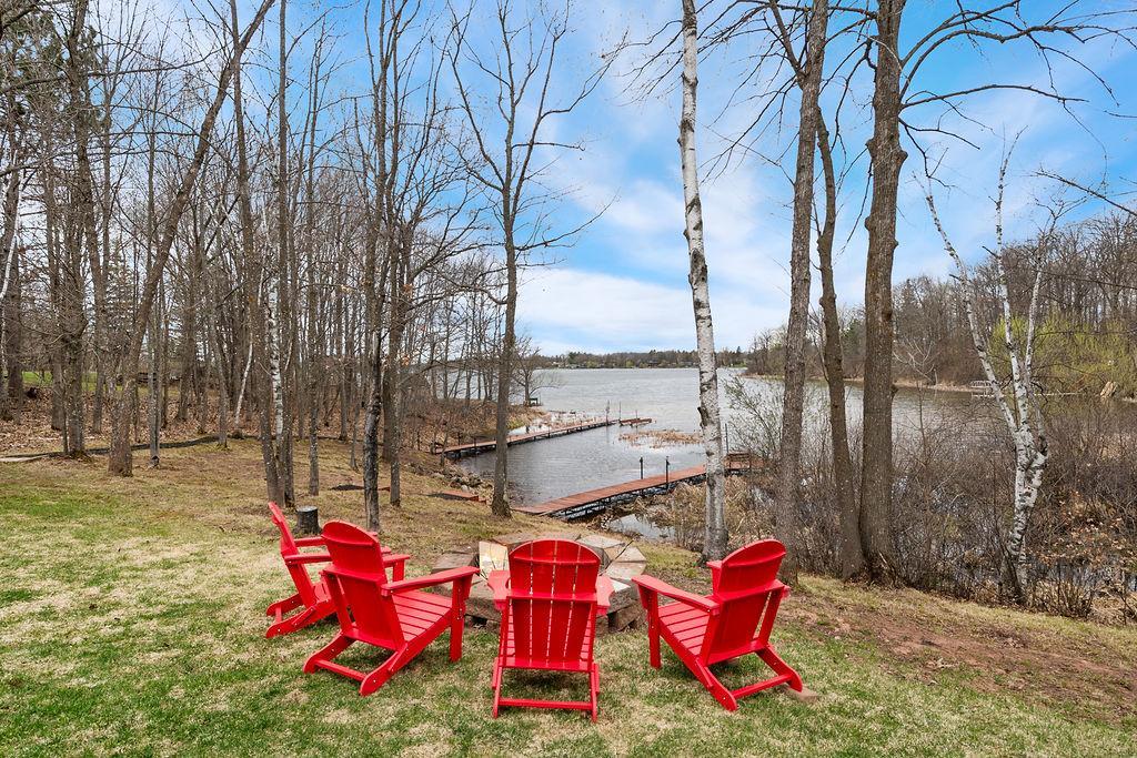 View of Island Lake and Firepit