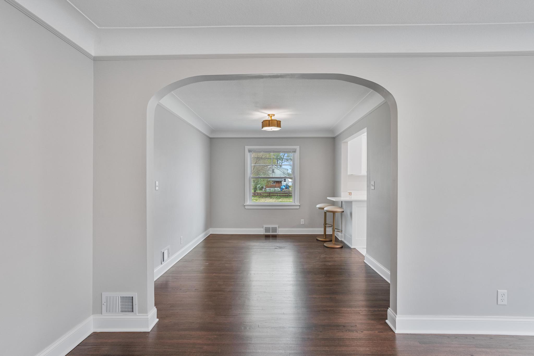 Beautifully refinished hardwood floors