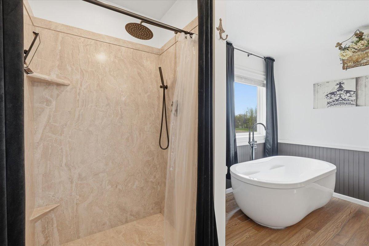Walk-in shower.