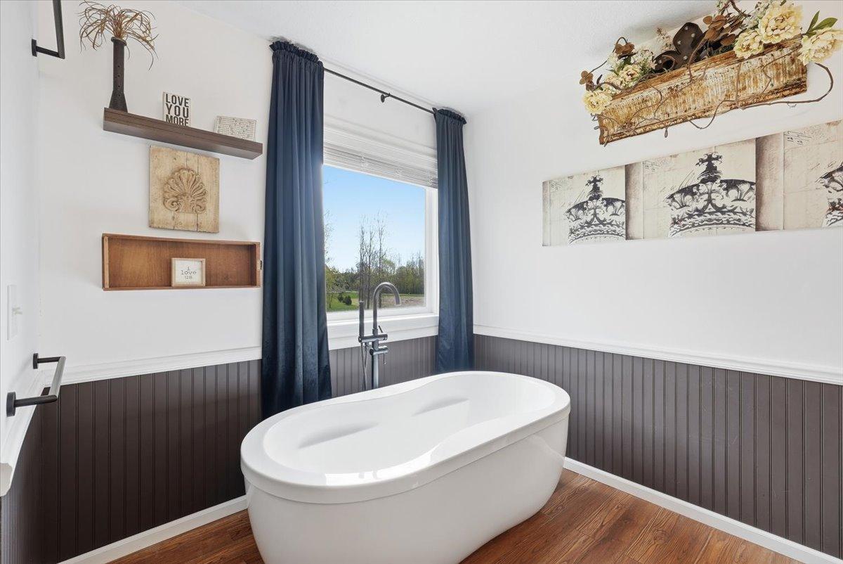 Luxurious soaker tub.