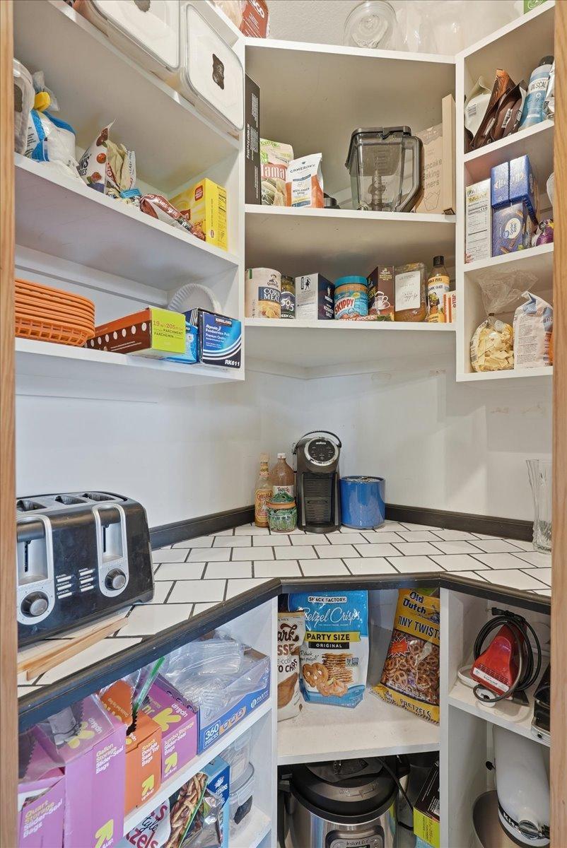Pantry space extends your kitchen storage.