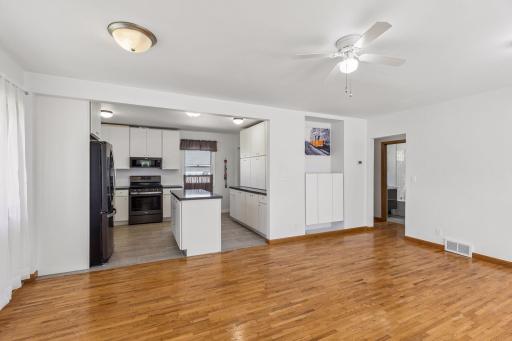 Warm and welcoming open concept floor plan.