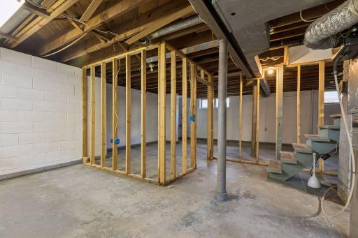 Some framing is in place with electrical.