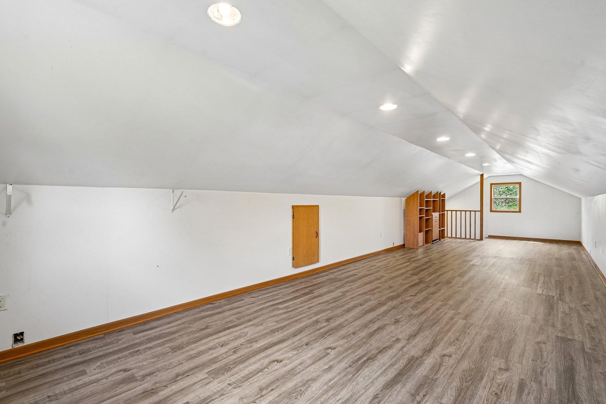 More finished space above detached garage.