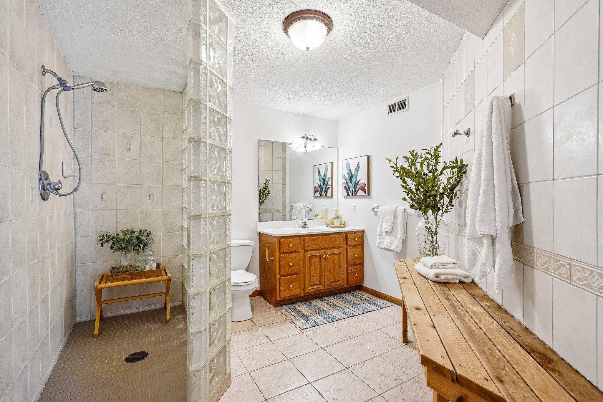 Lower level bath