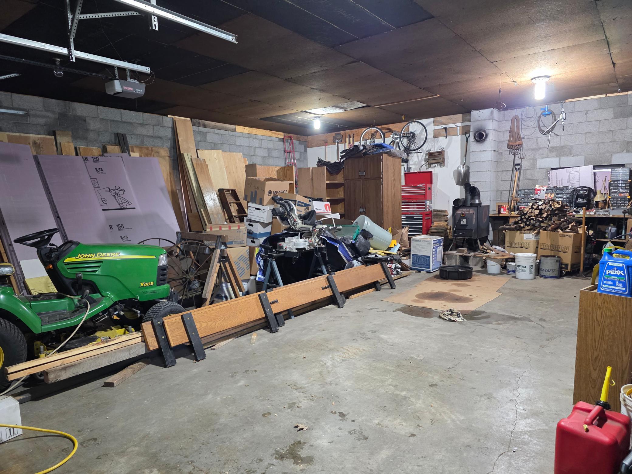 Inside of detached garage