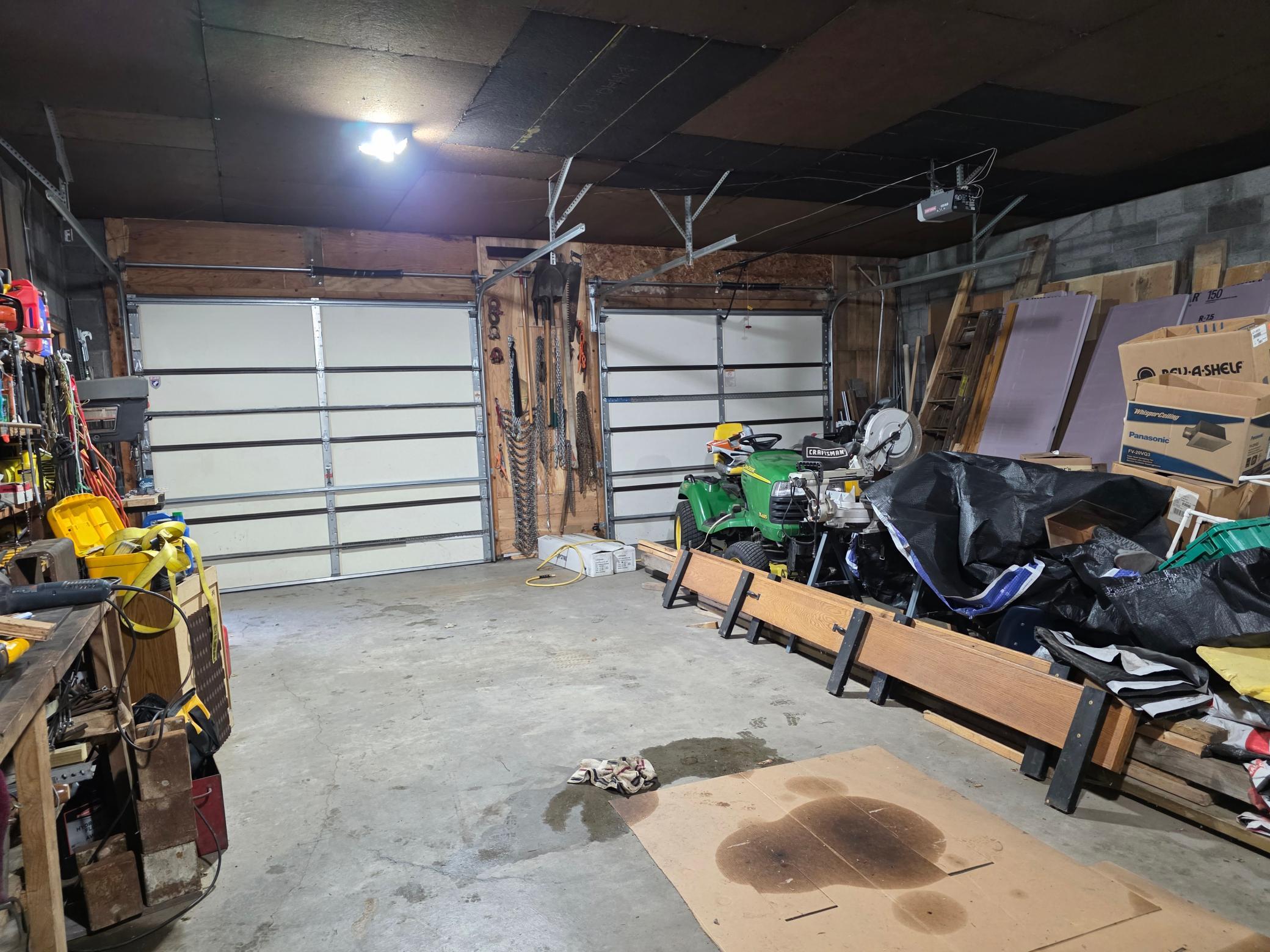 Inside of detached garage