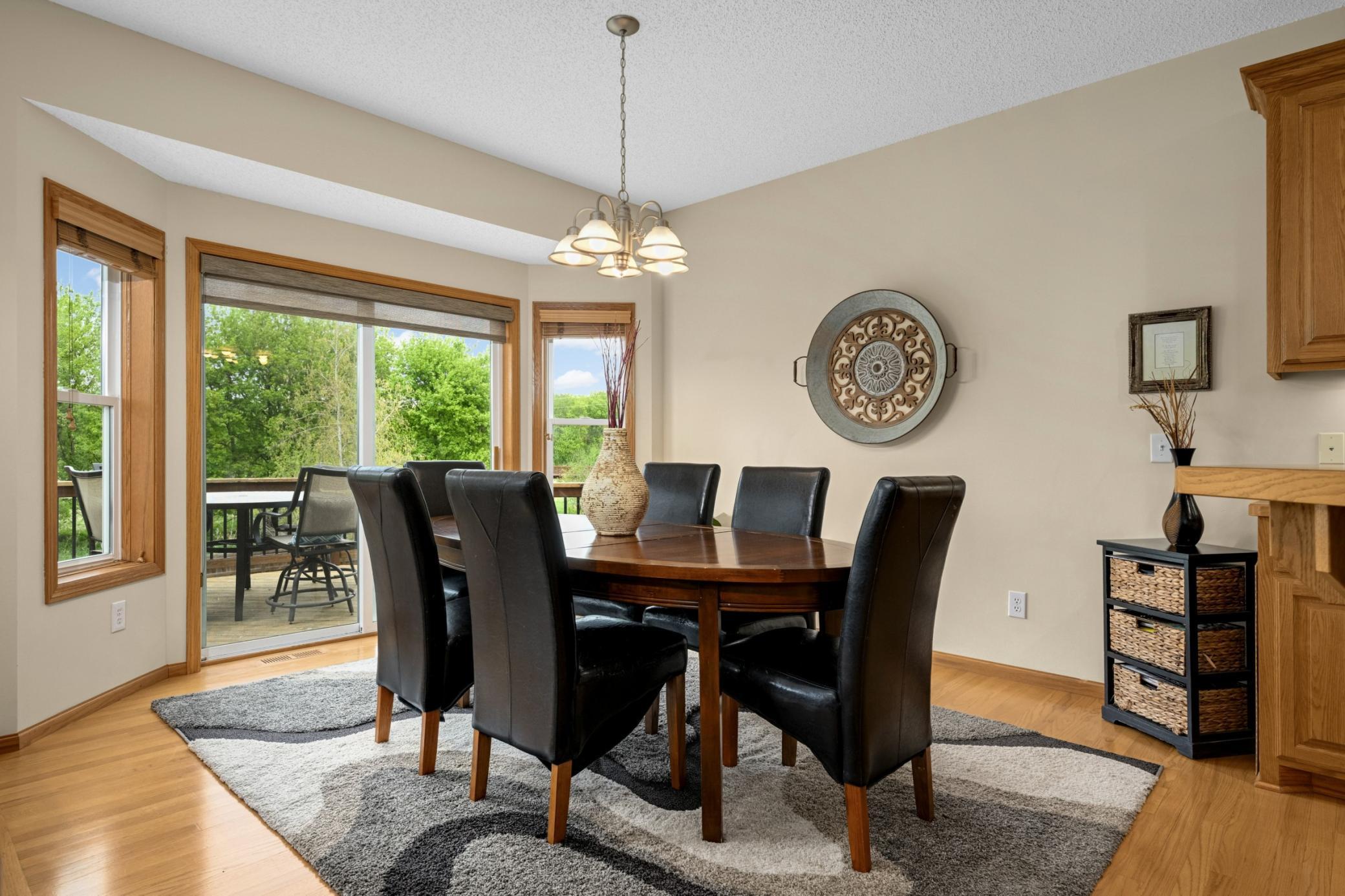 Dining room provides a walk-out to the deck, making this great for entertaining!