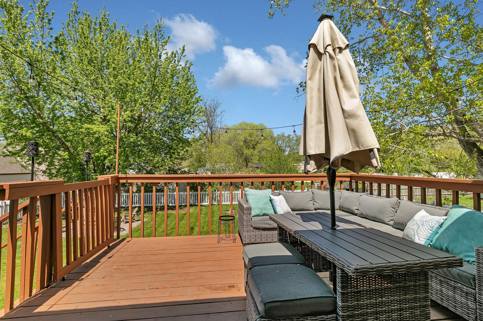 Deck overlooking yard
