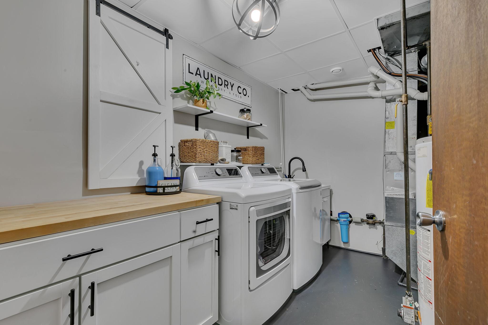 Lower level laundry room