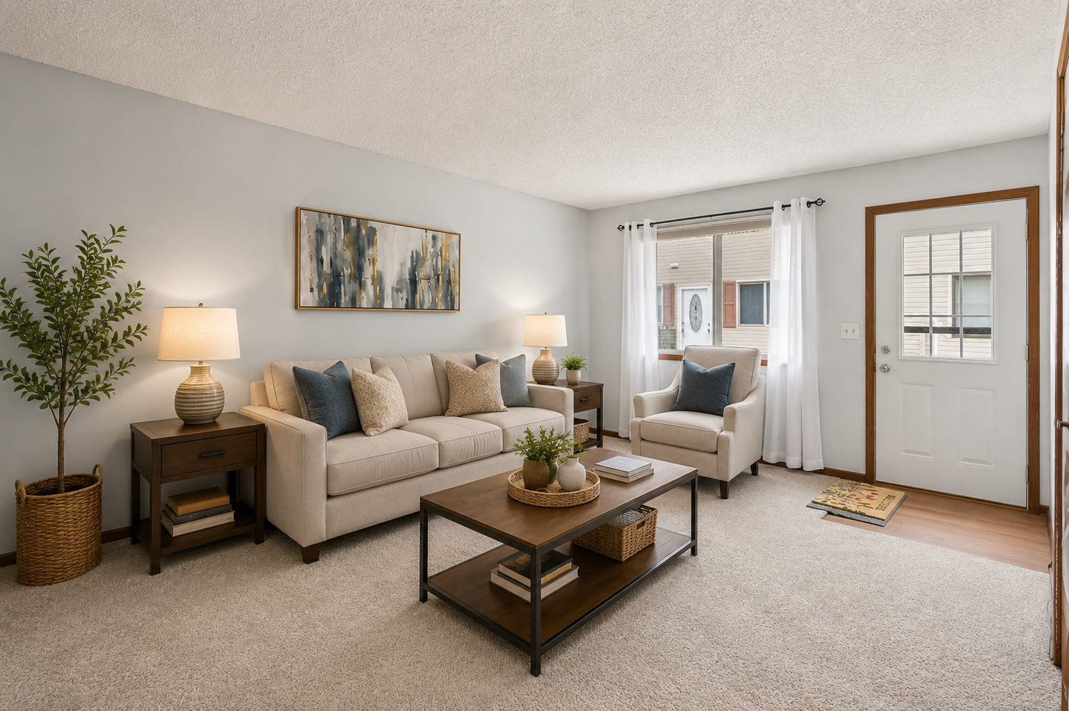 Virtually staged living room