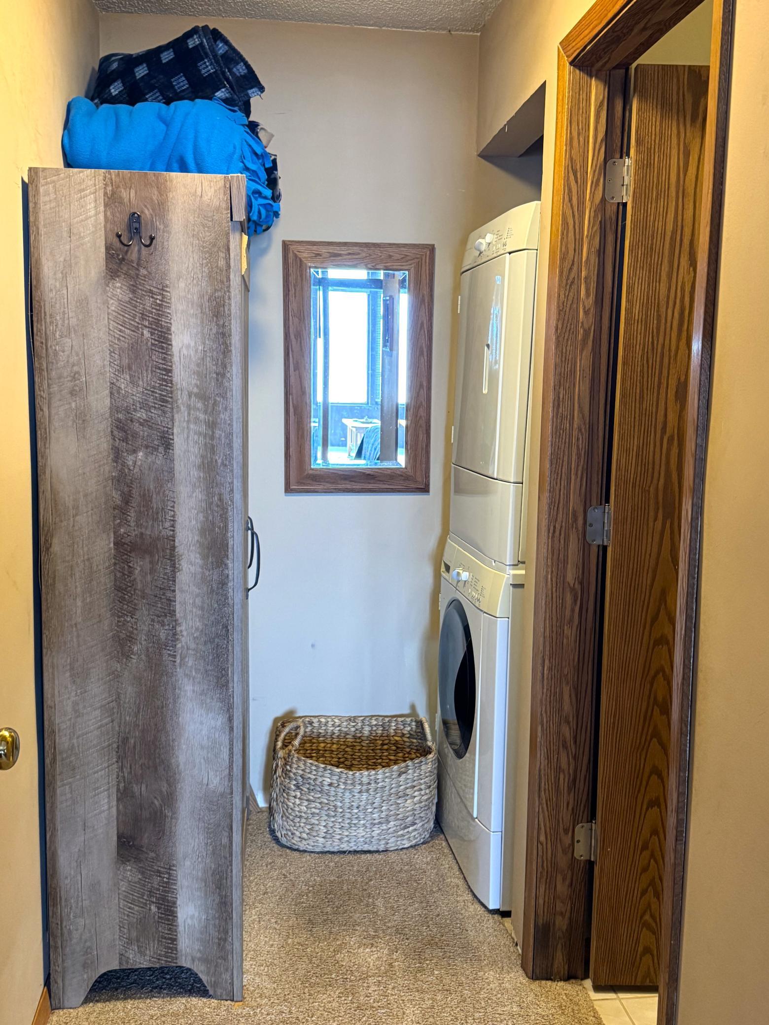 Closet to the left and entrance to the 3/4 bath on the right.