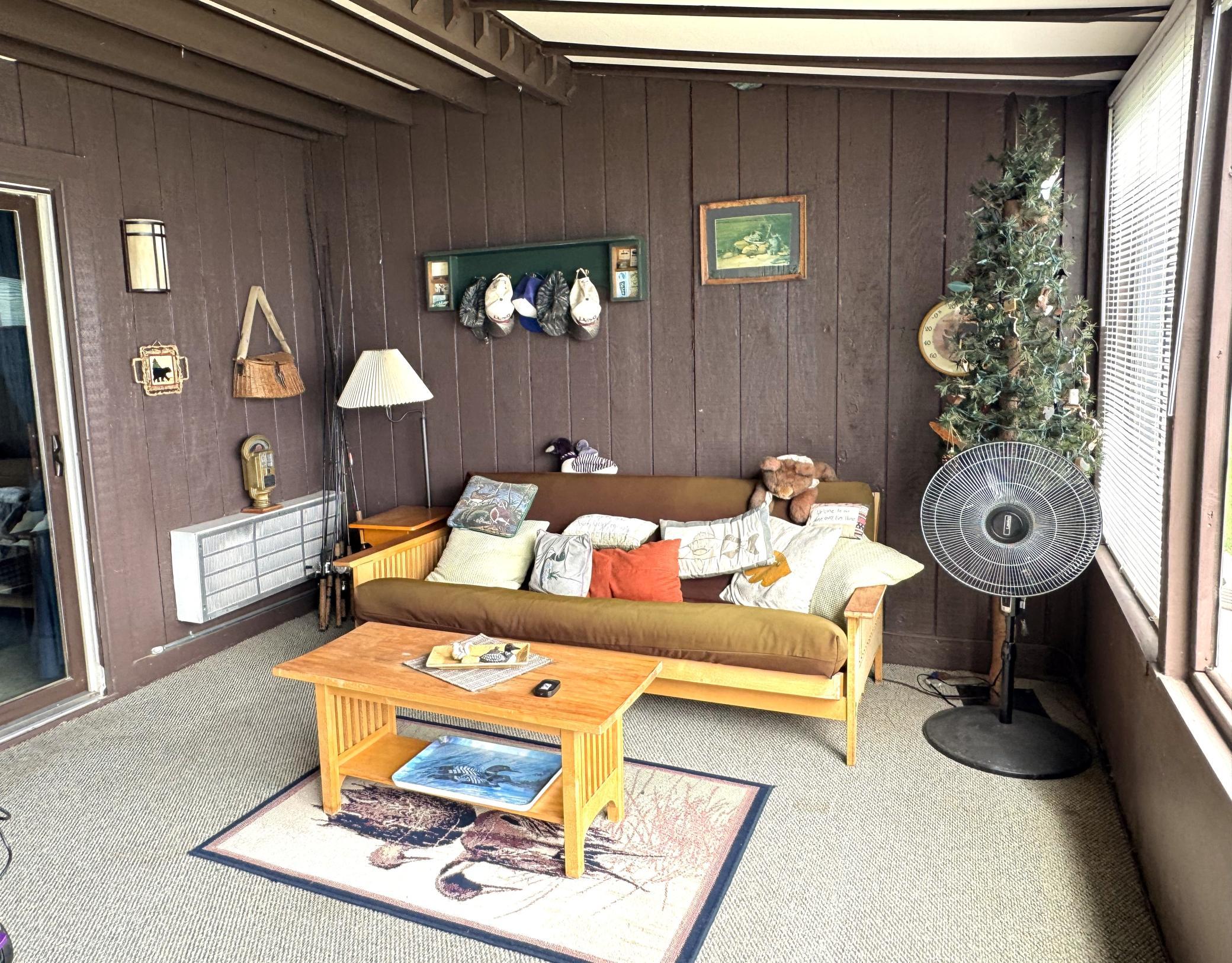 Just outside the main floor bedroom you'll find this welcoming spot to just sit and relax.