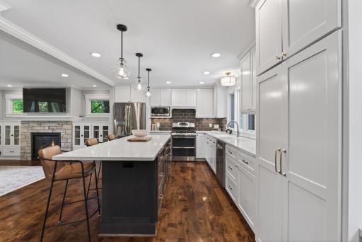Ample kitchen storage in the island and around the perimeter