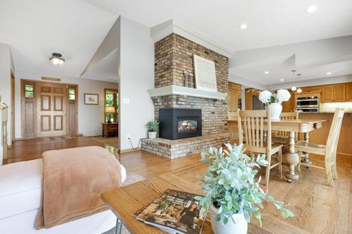 Beautiful open main level featuring rich hardwood floors and a second main floor gas fireplace.