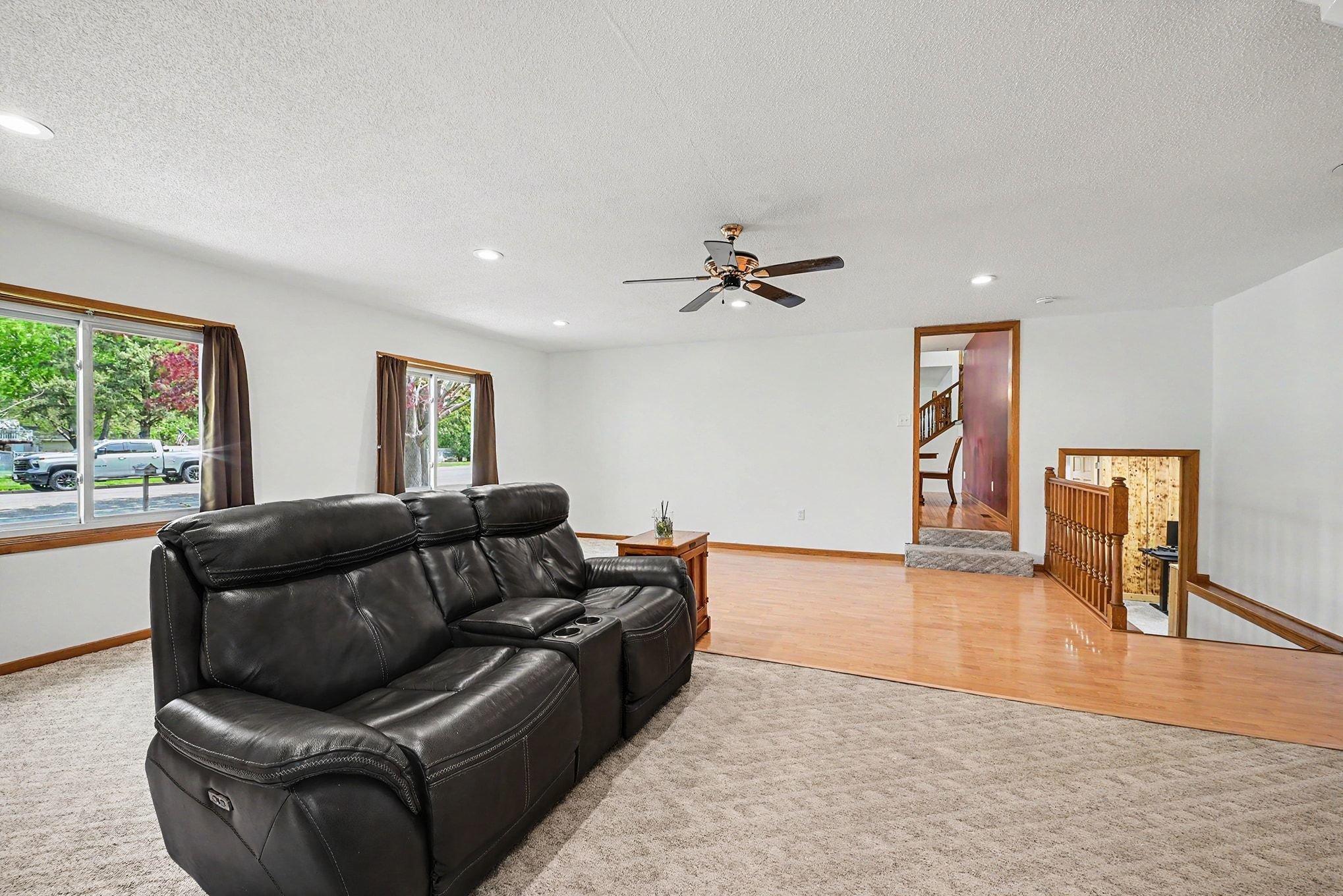 So many options for this large freshly painted space