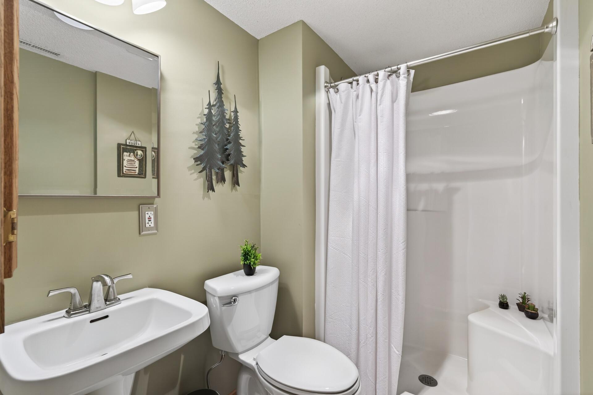 Basement bathroom with shower