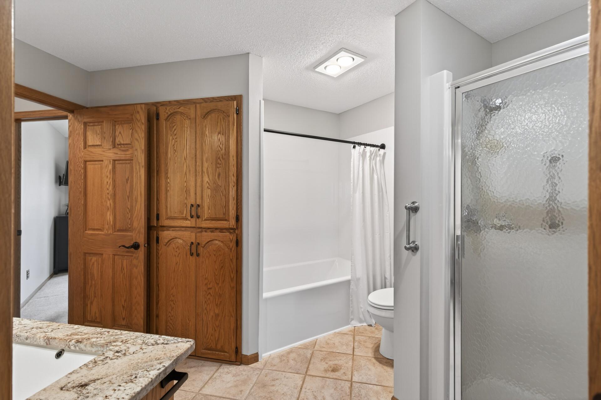 Large main level walk-through bathroom