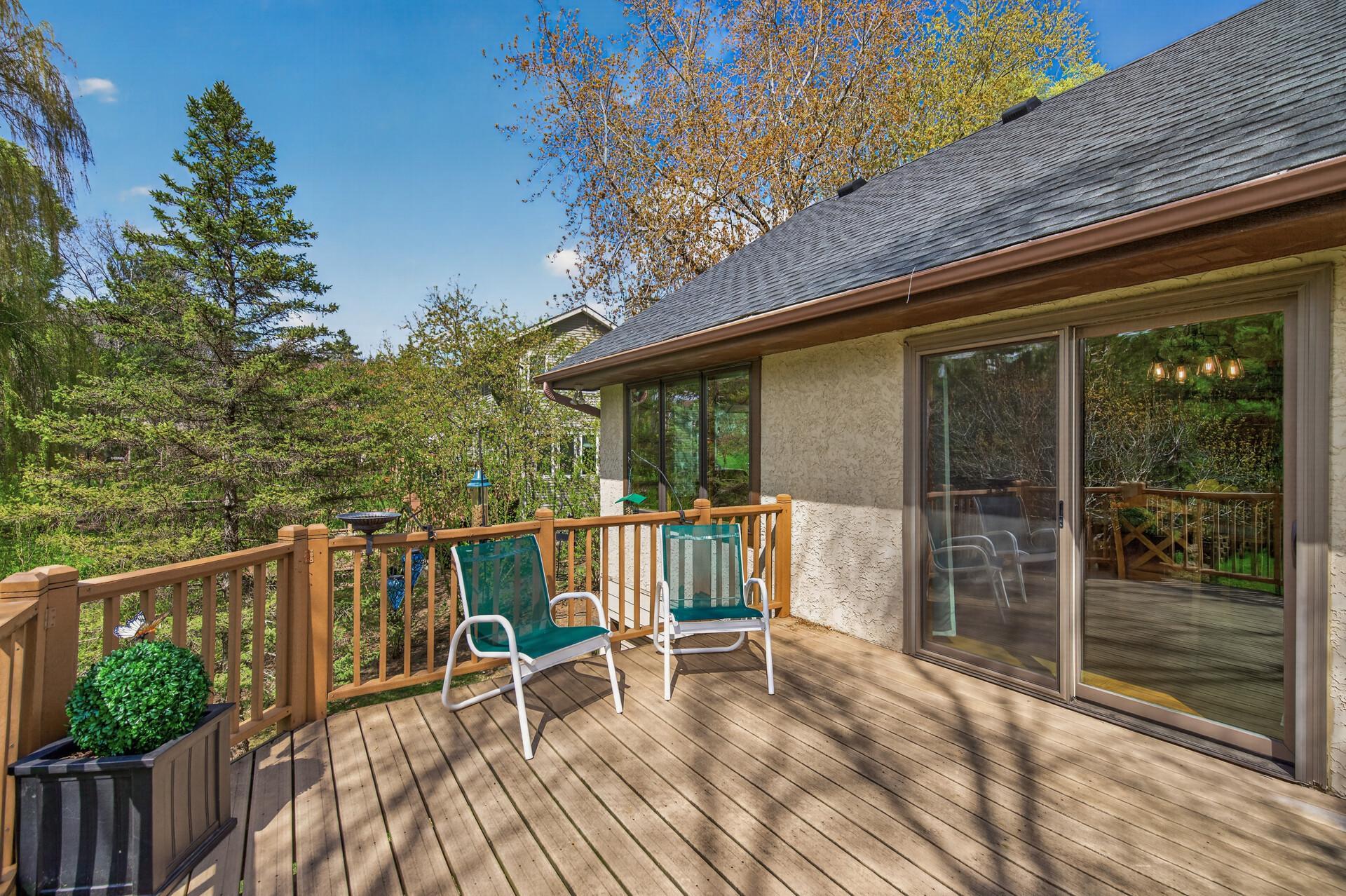 Private deck off of the main level dining
