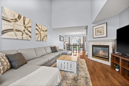 LARGE FAMILY ROOM WITH VAULTED CEILINGS/GAS FIRE PLACE