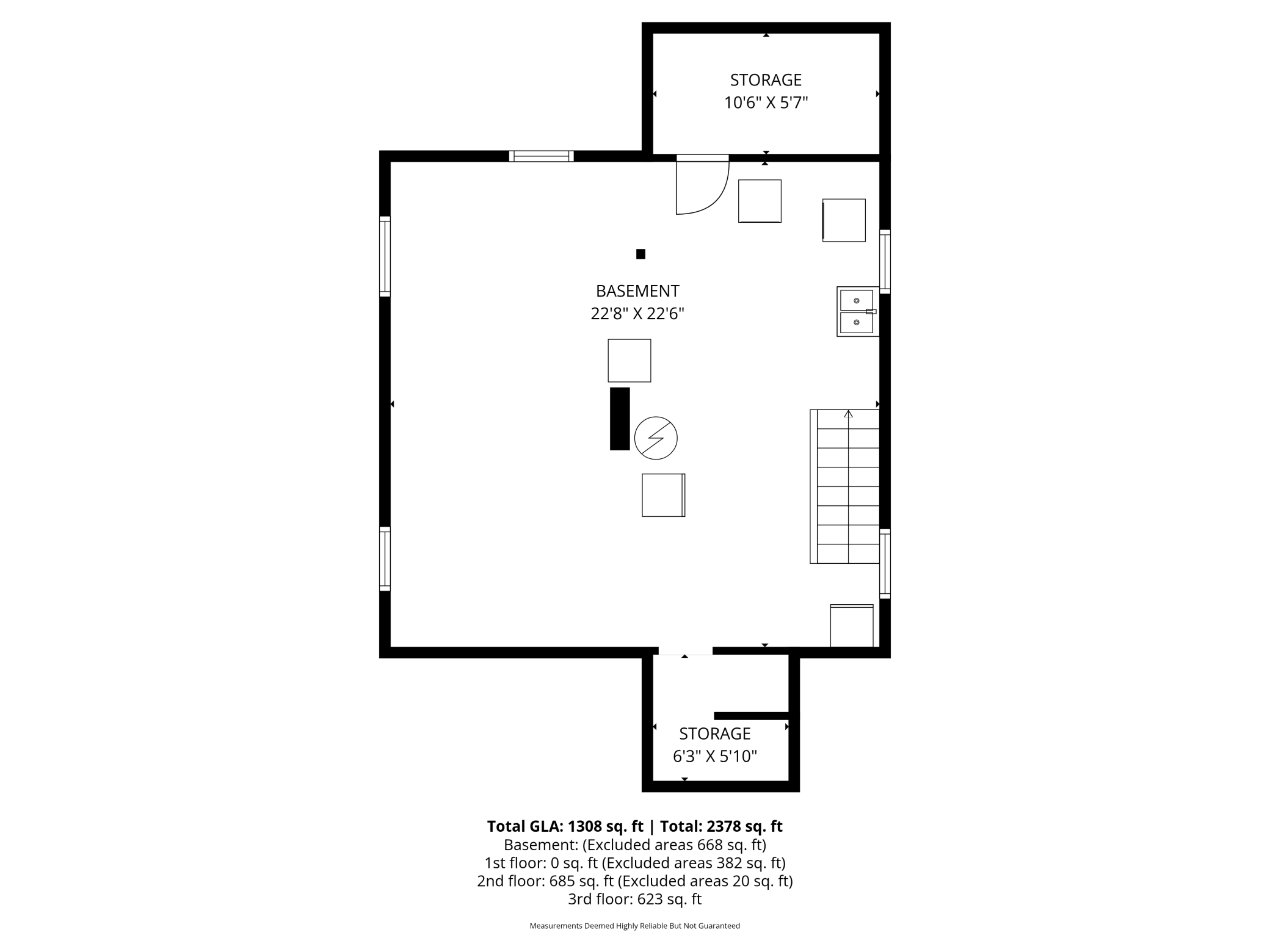 Unfinished Basement, Storage and Laundry