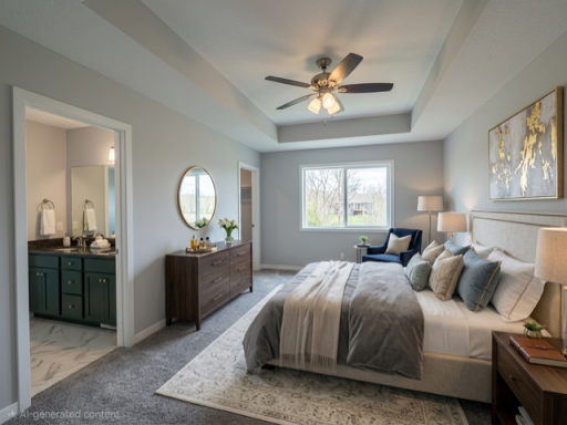 Virtually Staged Primary Bedroom - Upper Level