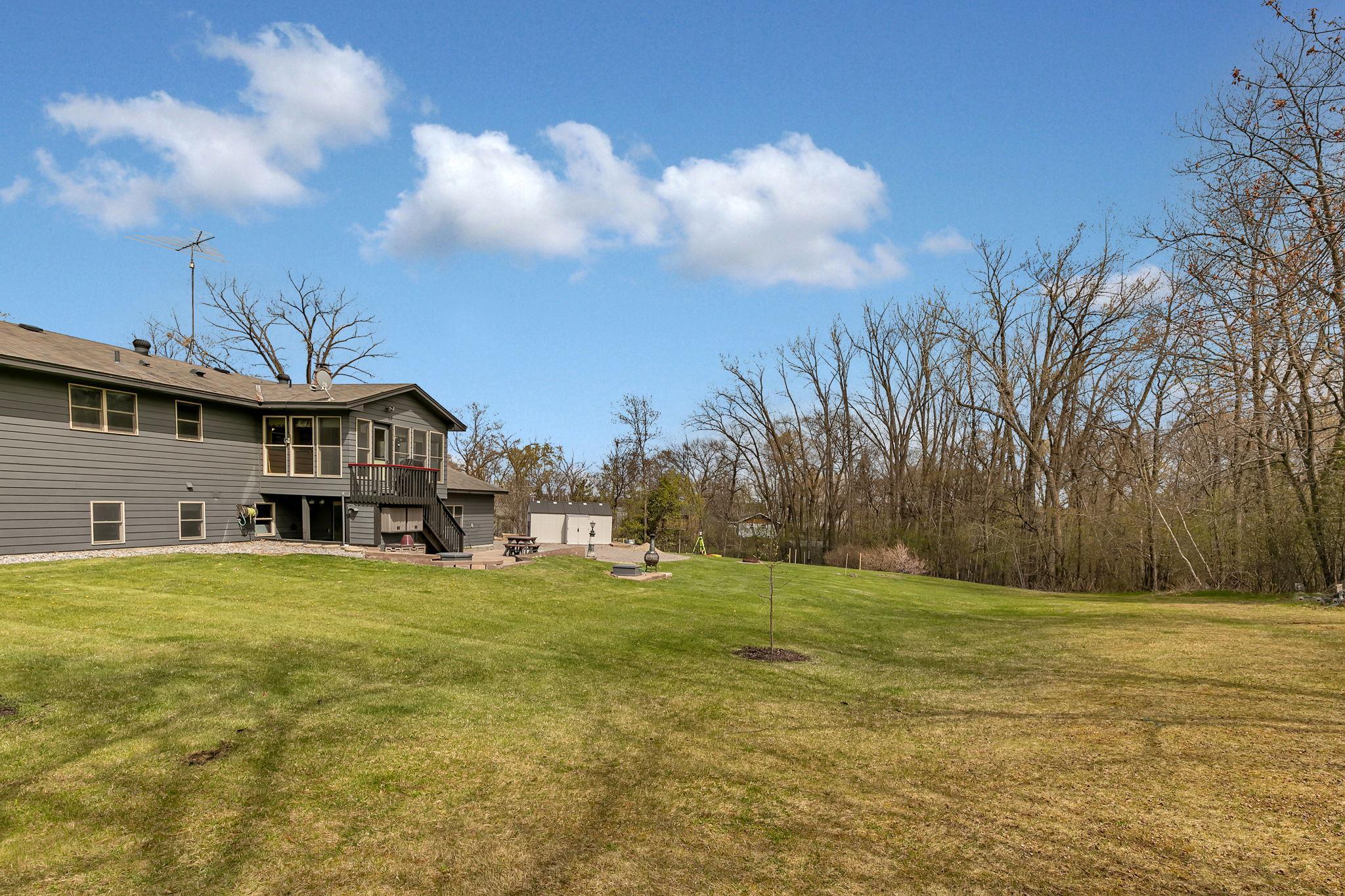 Another view of the backyard. Perfect space for yard games or just enjoying your new privacy.