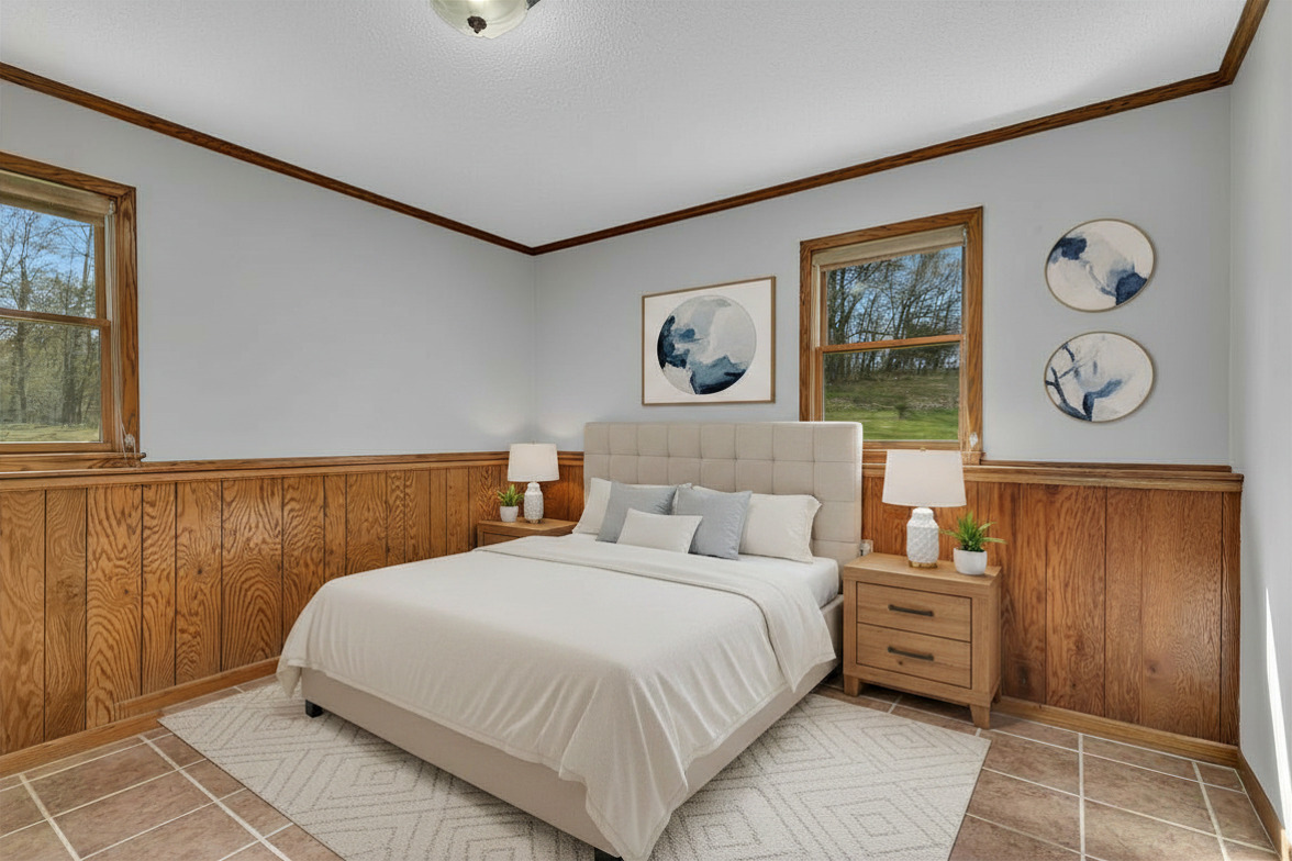 Previous bedroom photo virtually staged.