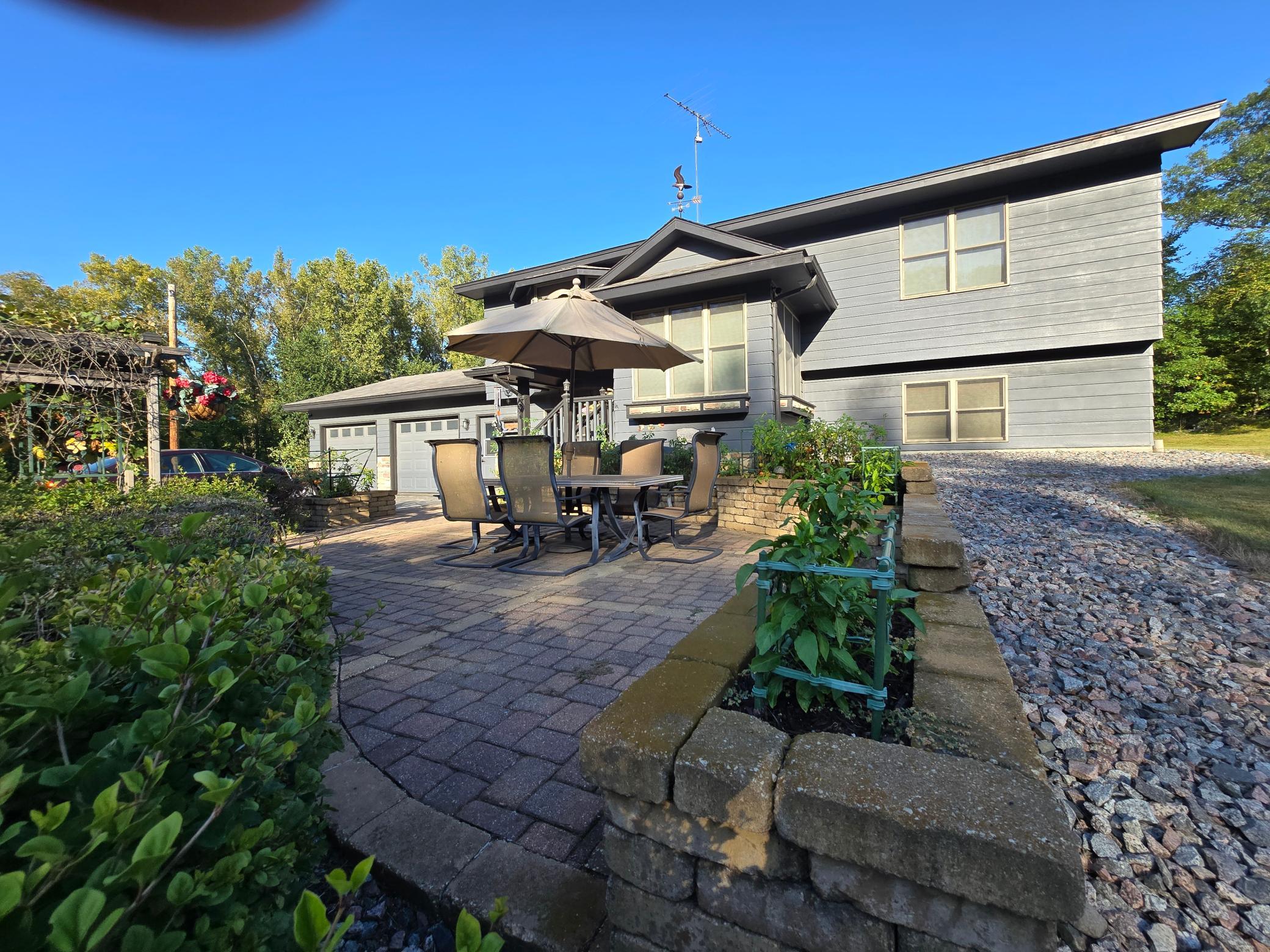 Flowers or vegetable gardens can surround you while enjoying the outdoors.