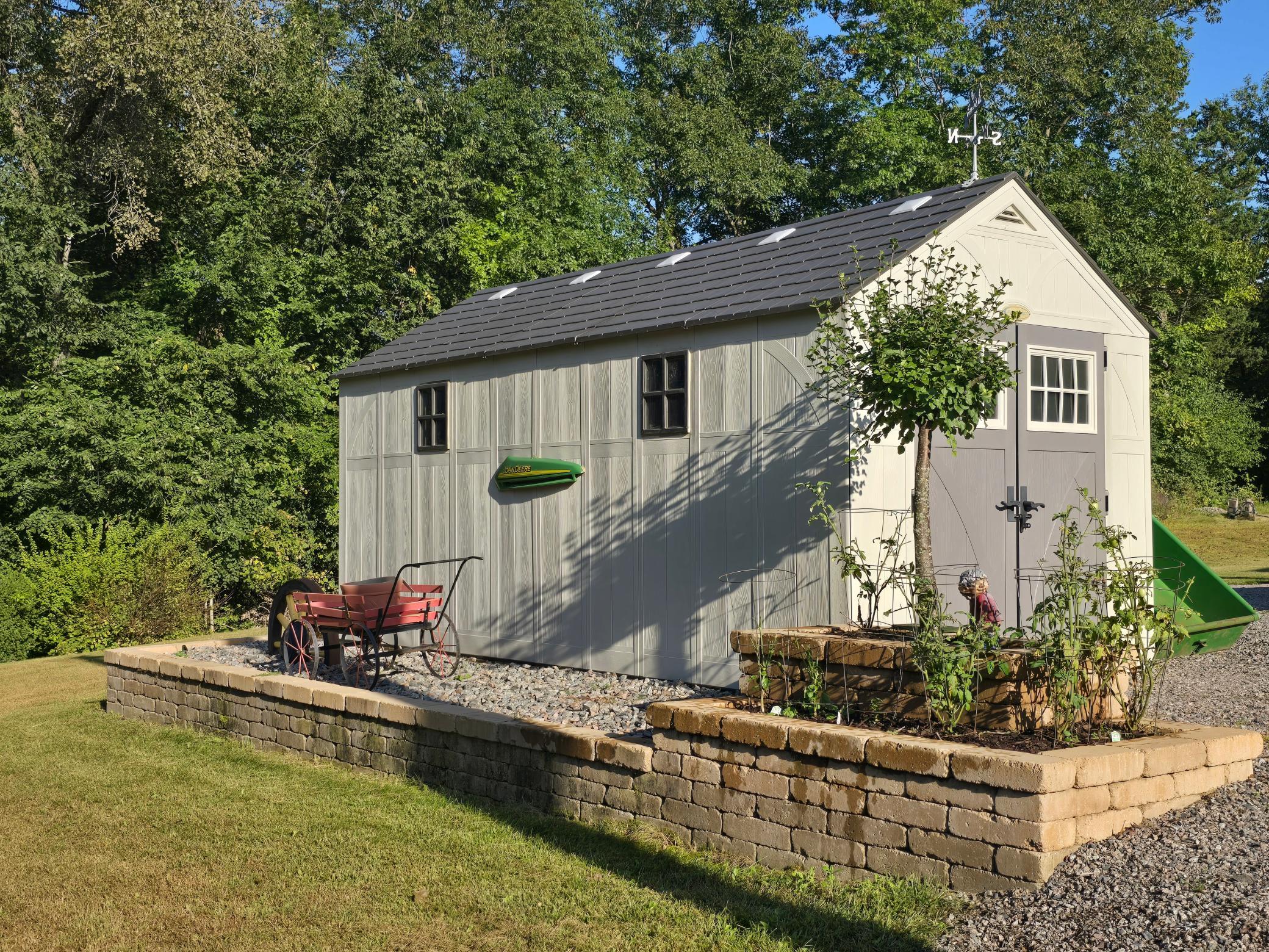 Raised beds next to the storage shed as well.