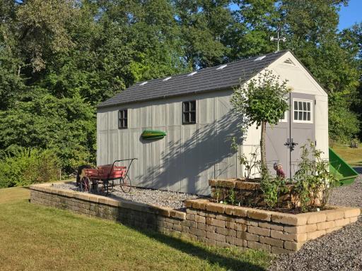 Raised beds next to the storage shed as well.