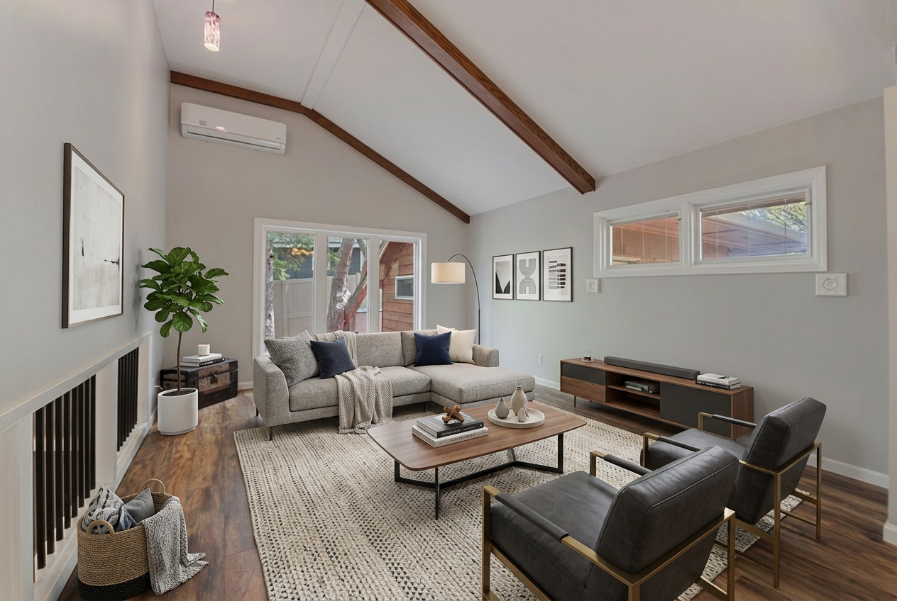 Living room virtually staged # 1