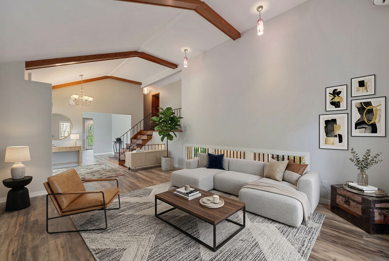 Living room virtually staged # 2