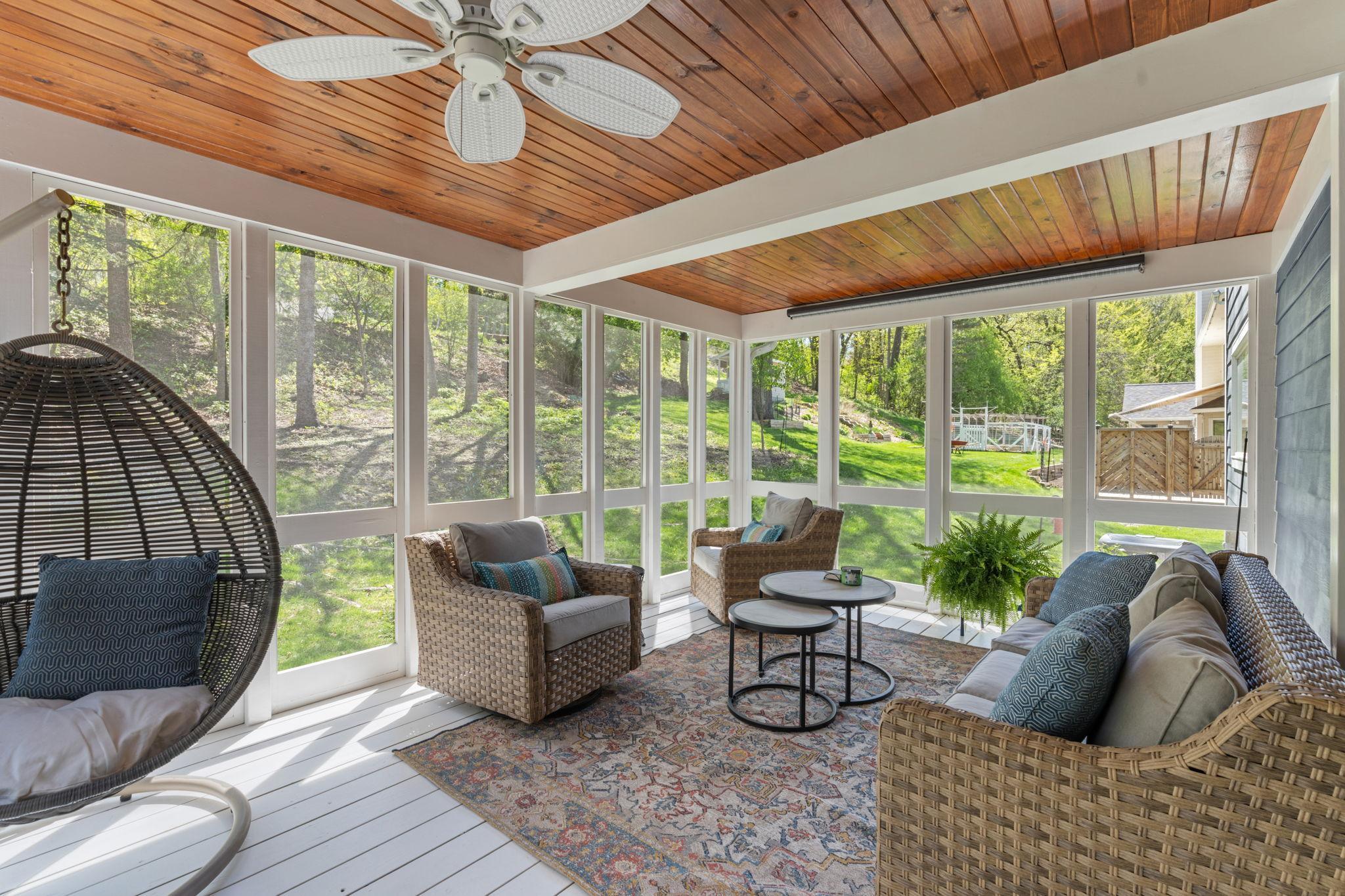 Fully screened in porch