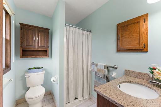 Primary offers private 3/4 bath~ updated quartz counters too!