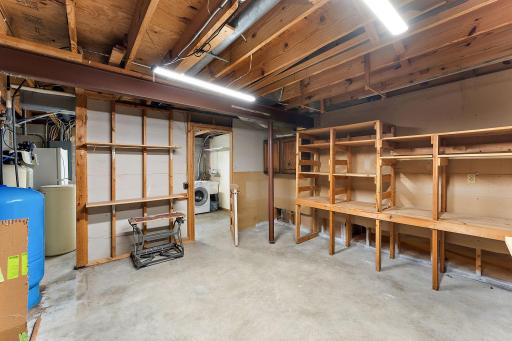 Large workroom with great storage. Could be converted to finished space. What would you use it for?