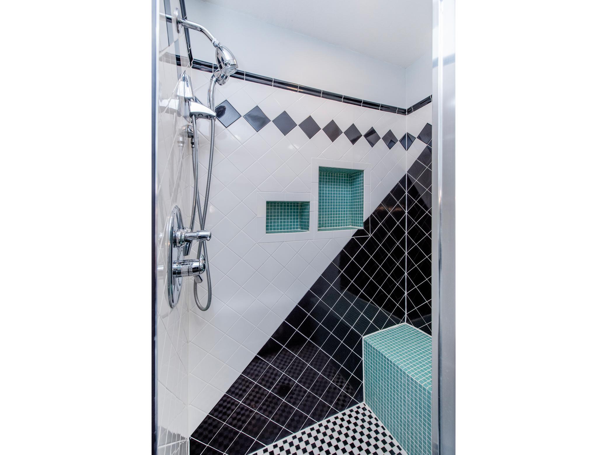 3/4 Bath with tiled shower.
