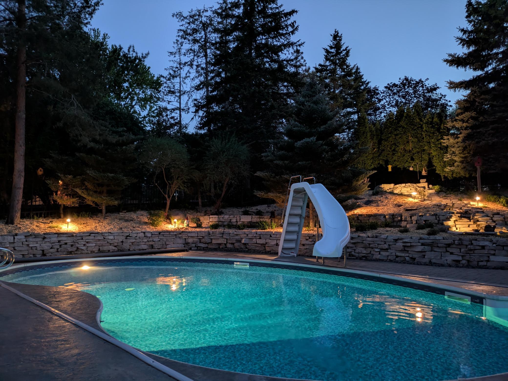Pool at night.