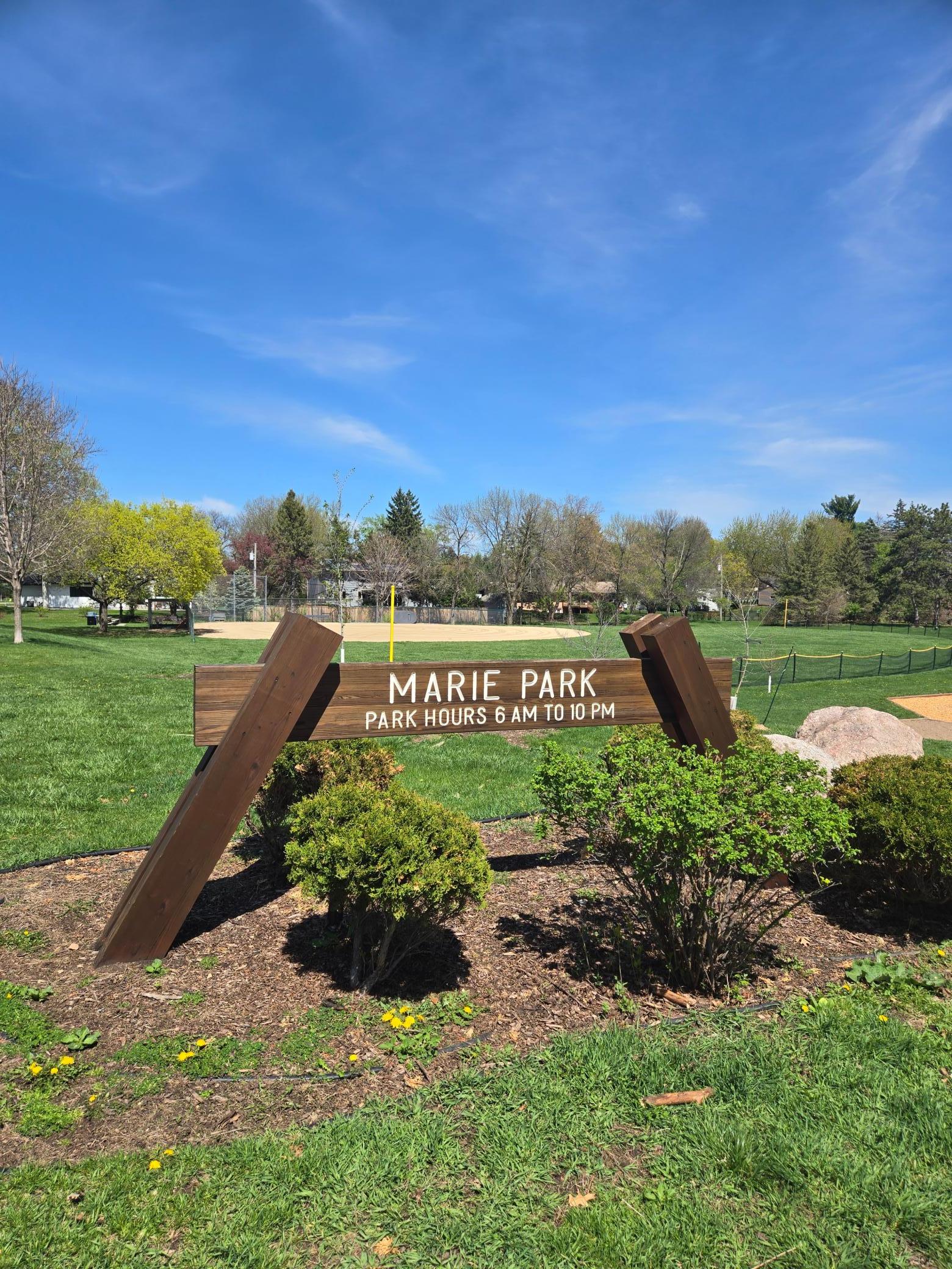 Marie Park is within 2 blocks of home.