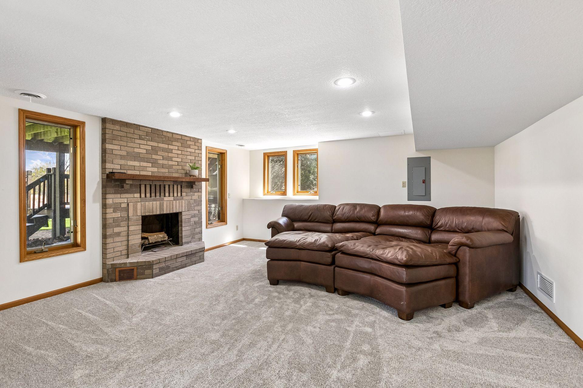 Lower level provides another cozy family room