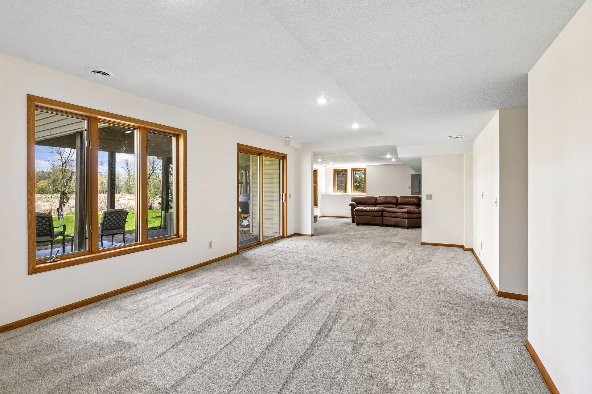 Wide open lower level spaces