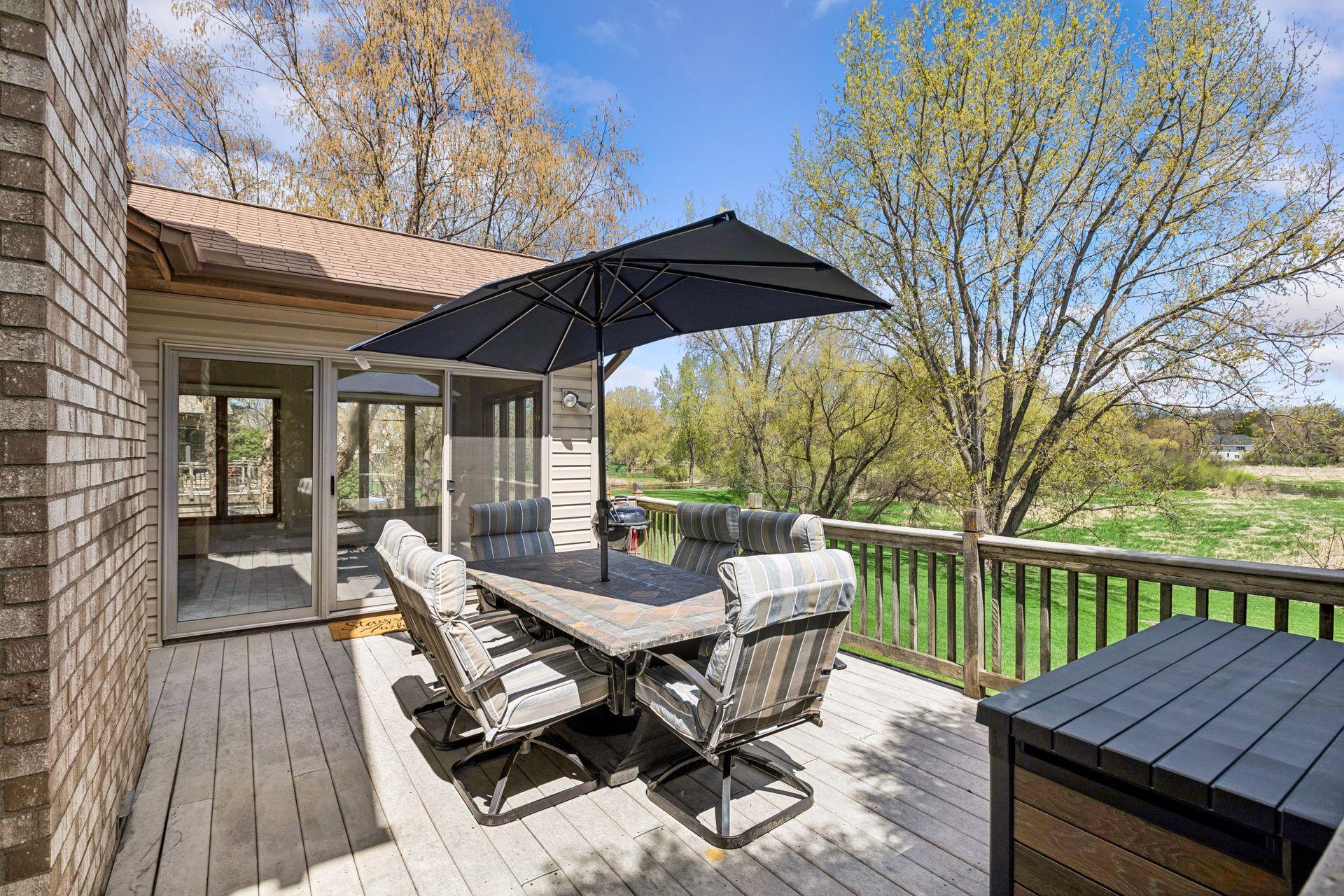 Large multi level deck off the sunroom