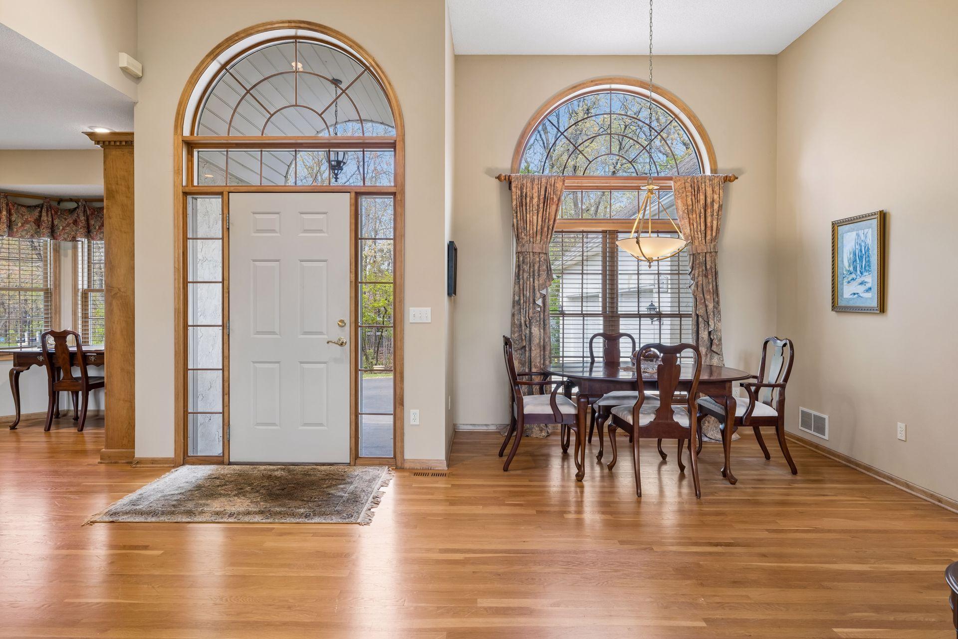 Open floor plan with beautiful hardwood