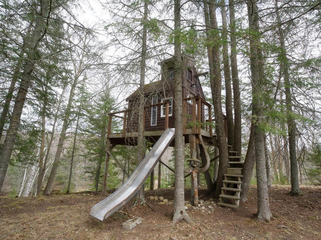 Treehouse with slide