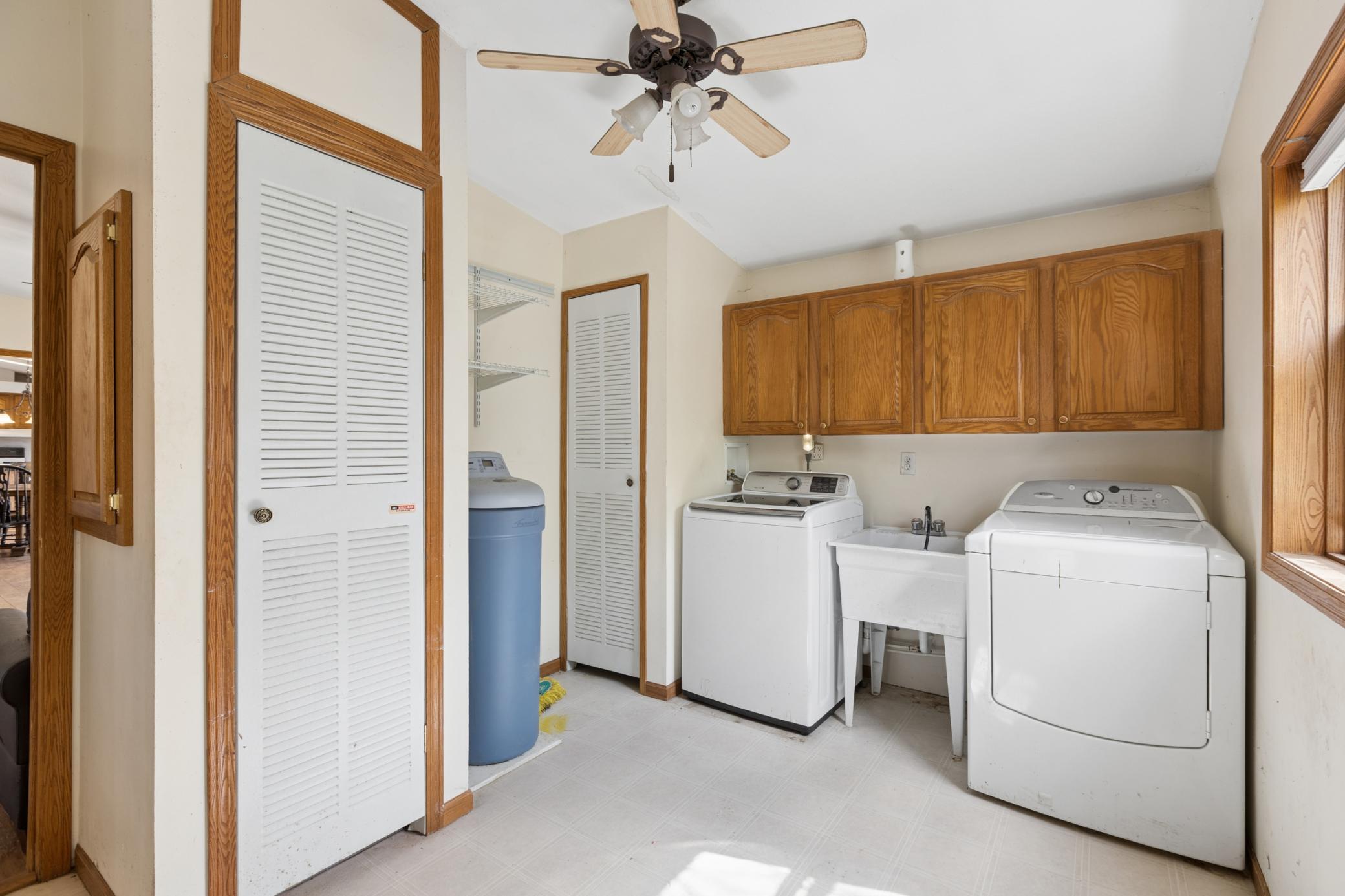 Laundry/utility room conveniently located at garage end of home.