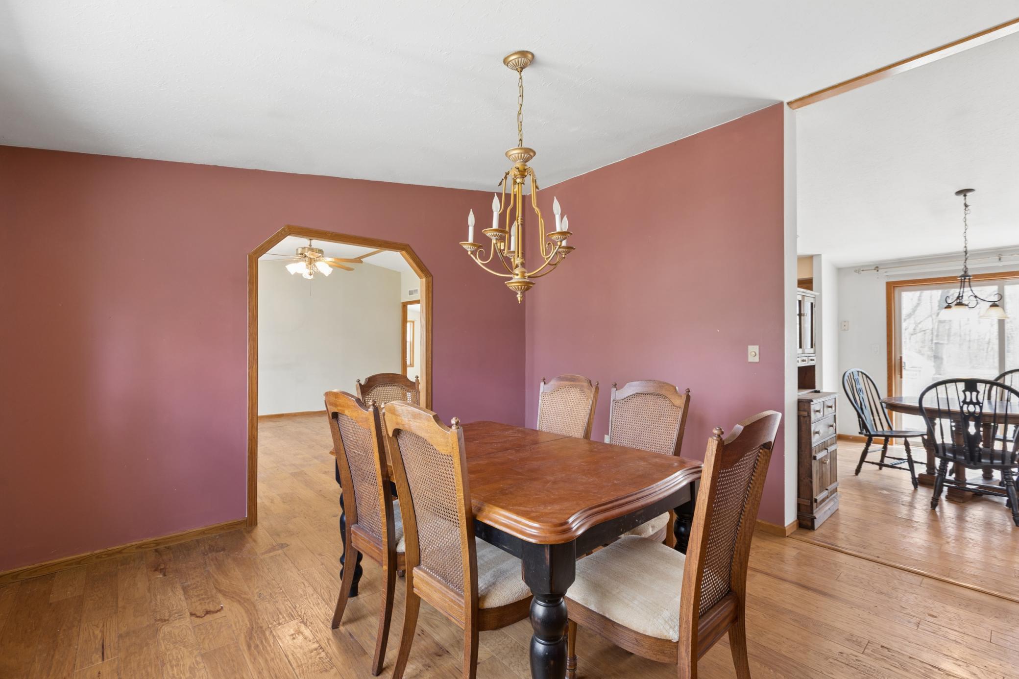 Formal dining off kitchen could also serve as an office, hobby room or extra flex space.