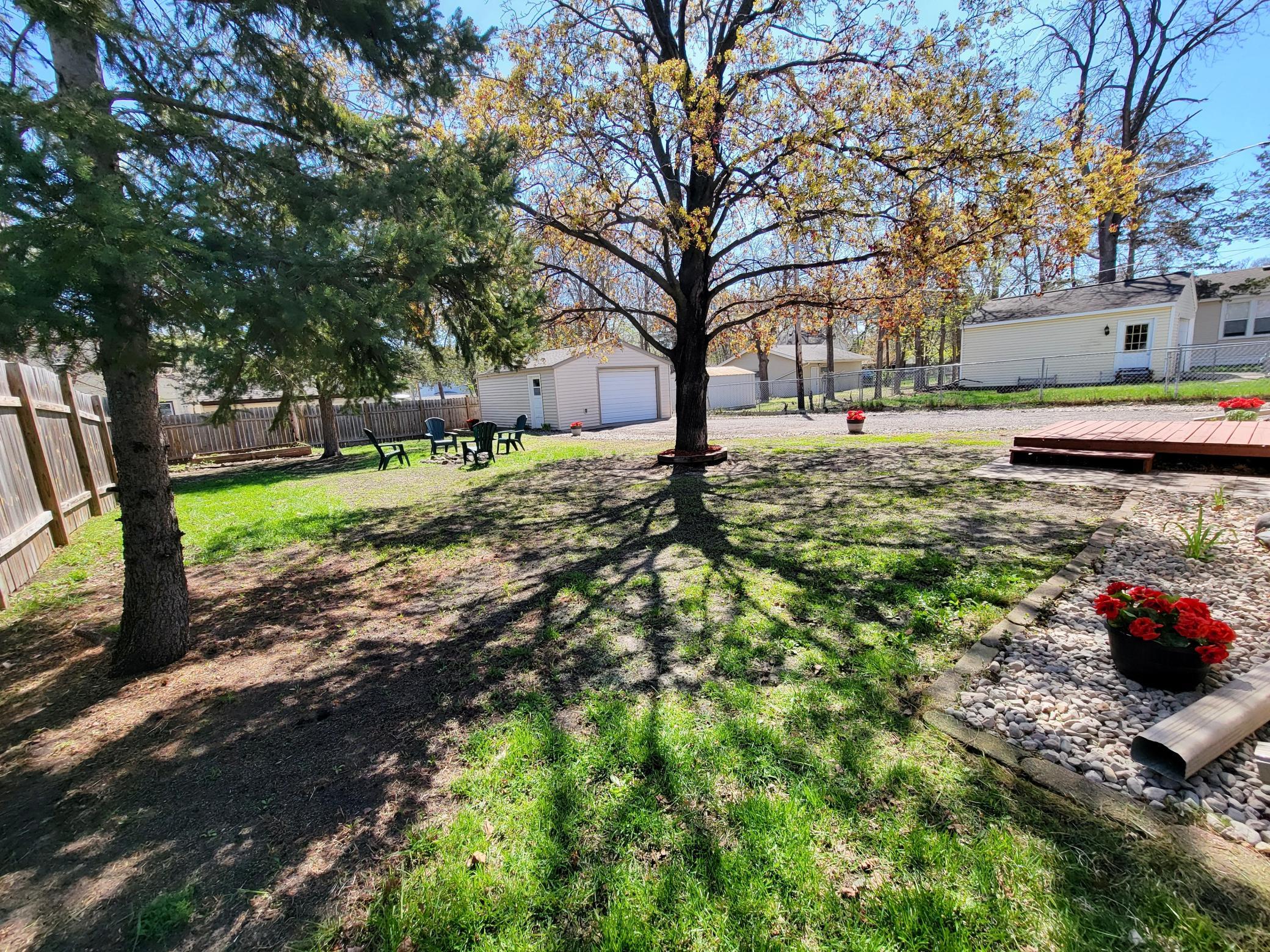 Front to back view of the yard