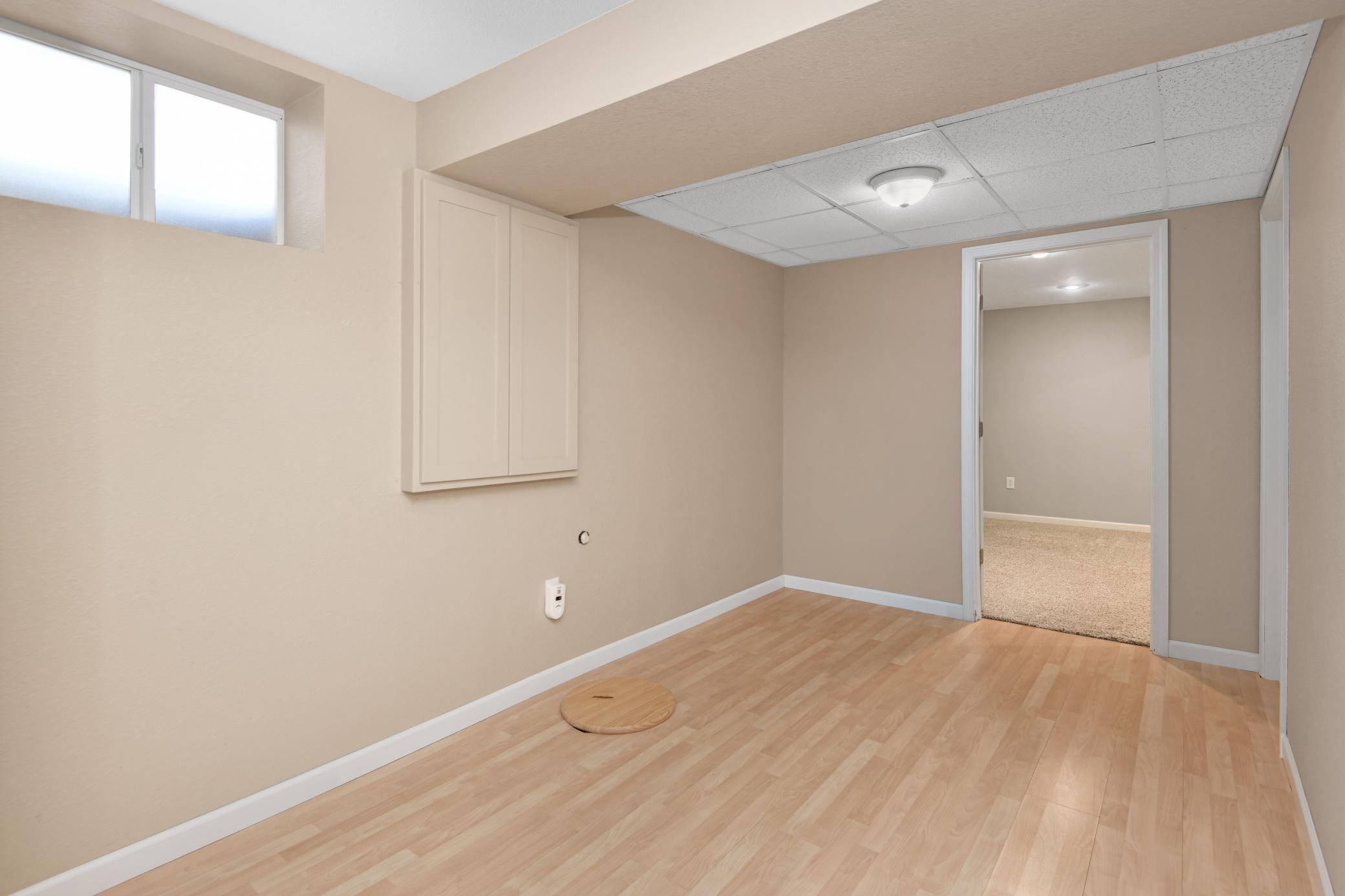 A nice flex space idea for homework or home gym equipment