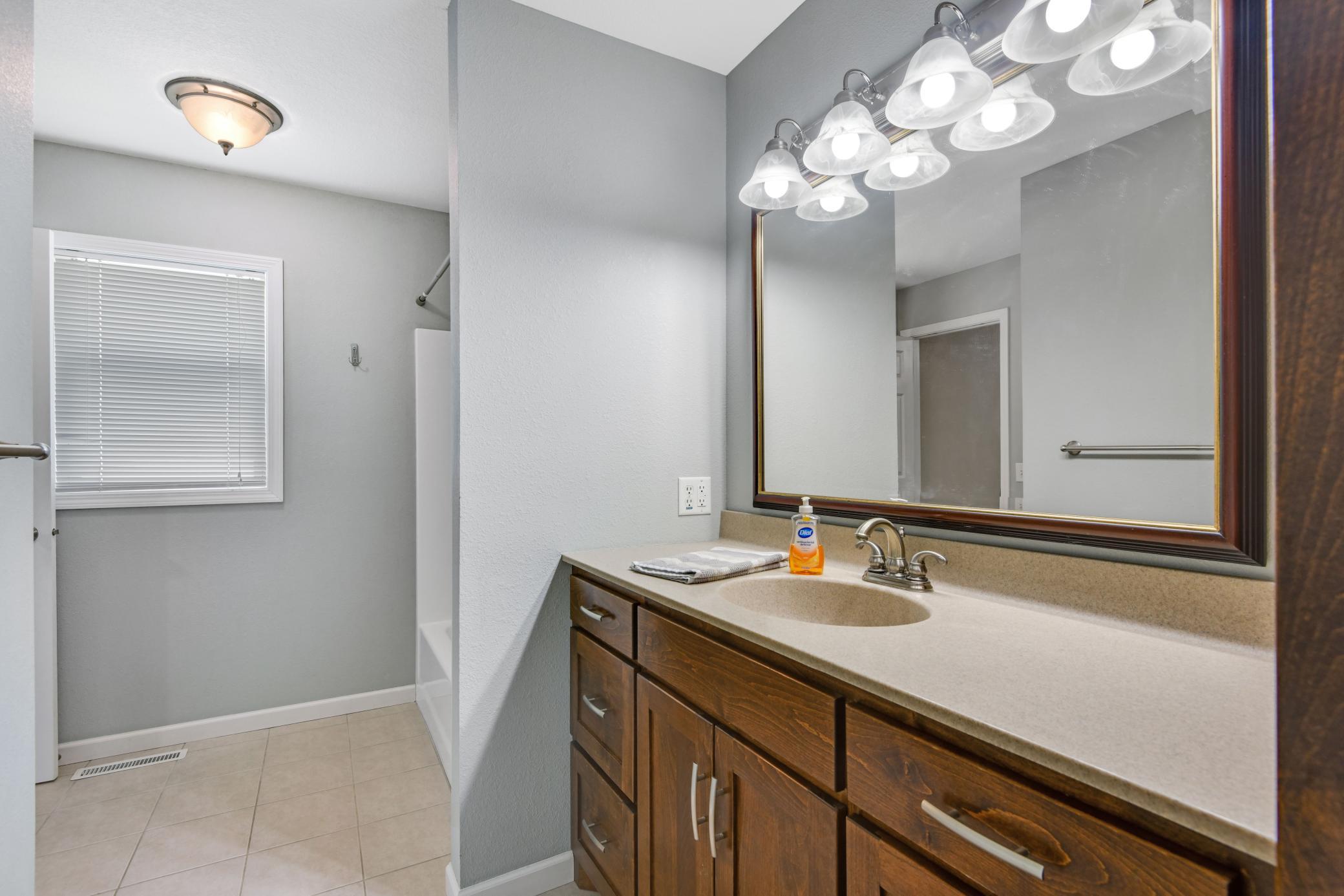 Main floor walk-through bath to primary bedroom