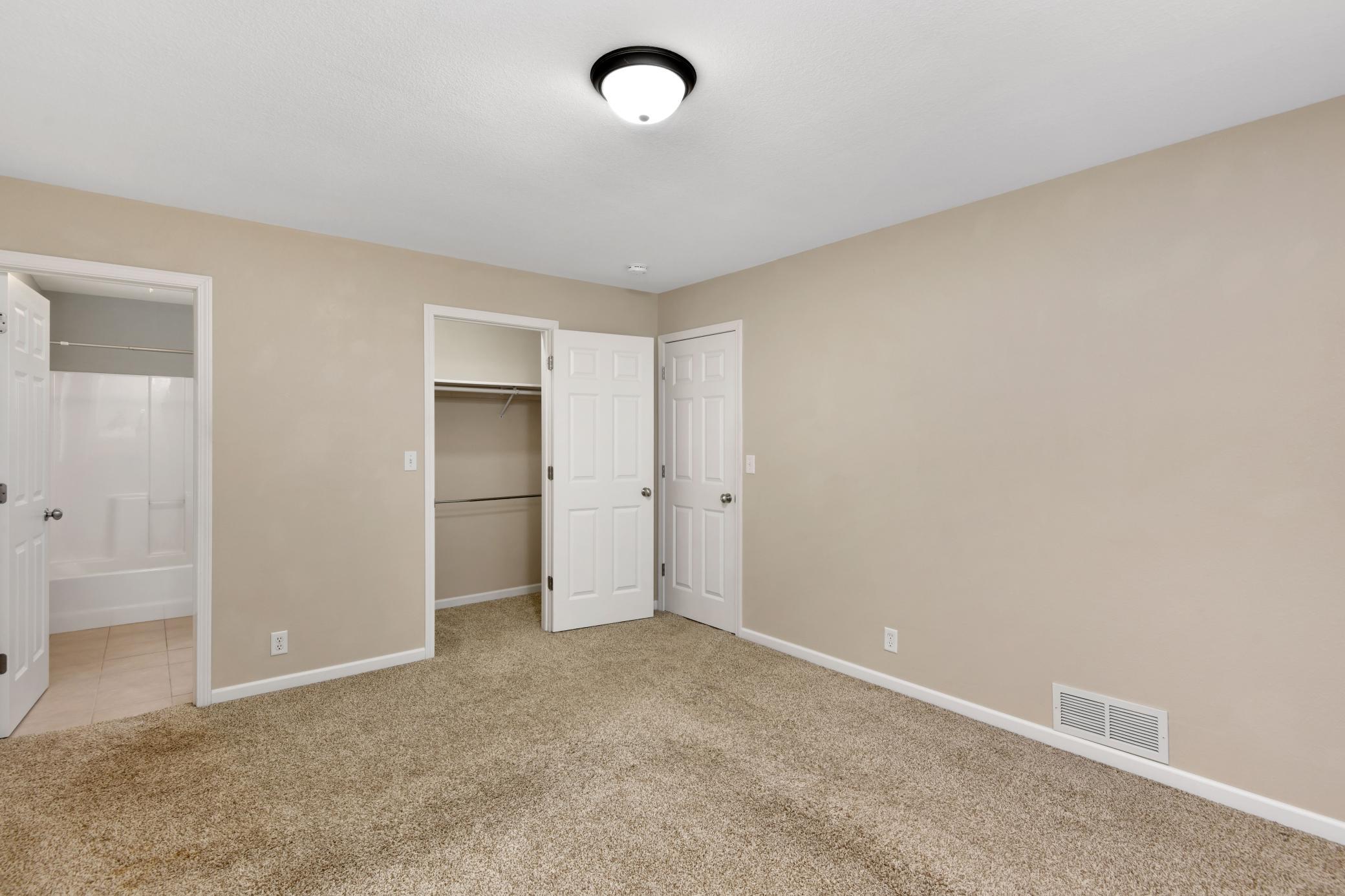 Generously sized primary with big closet